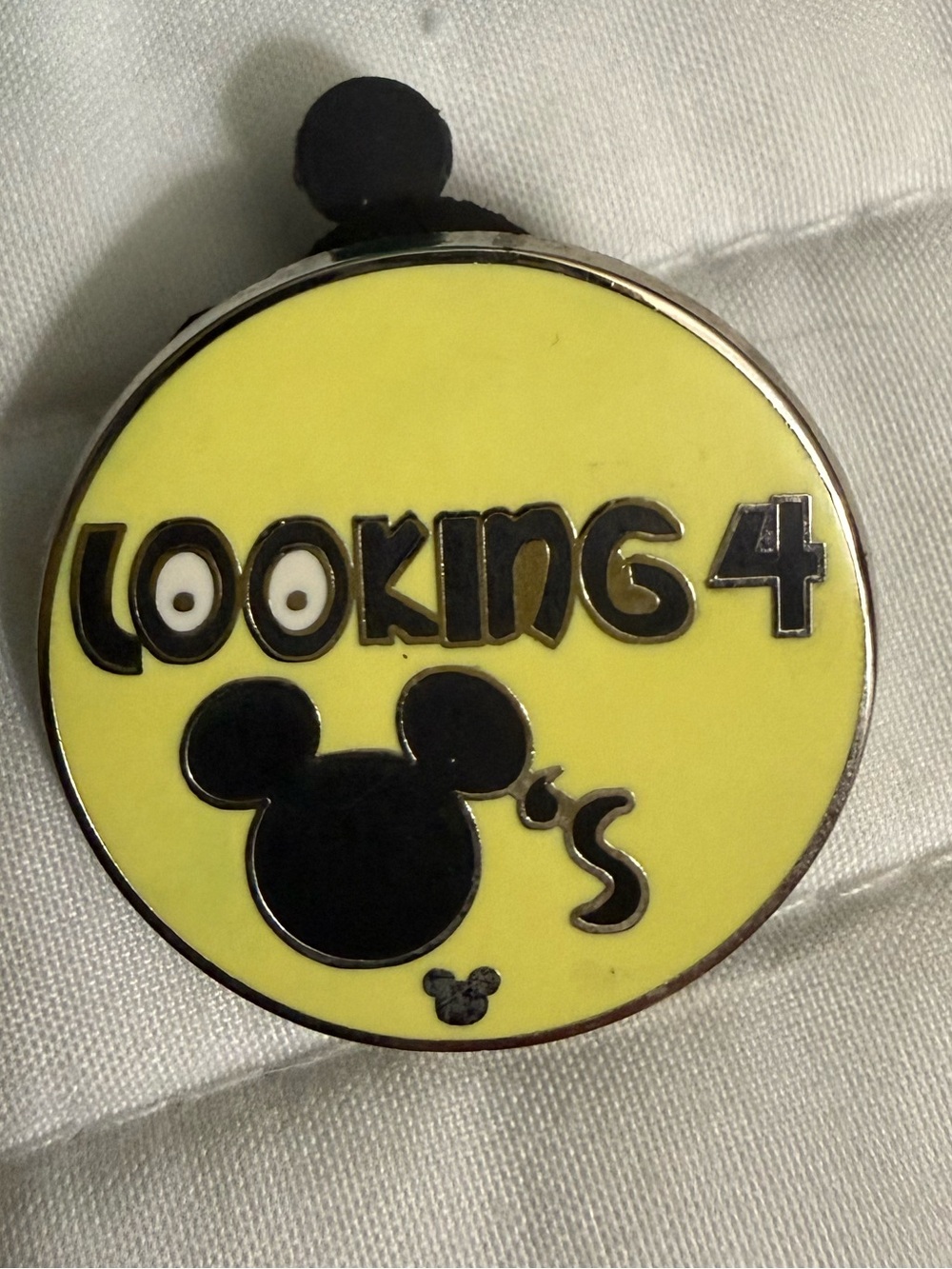 Disney Yellow and Black Hidden Mickey Pin Back